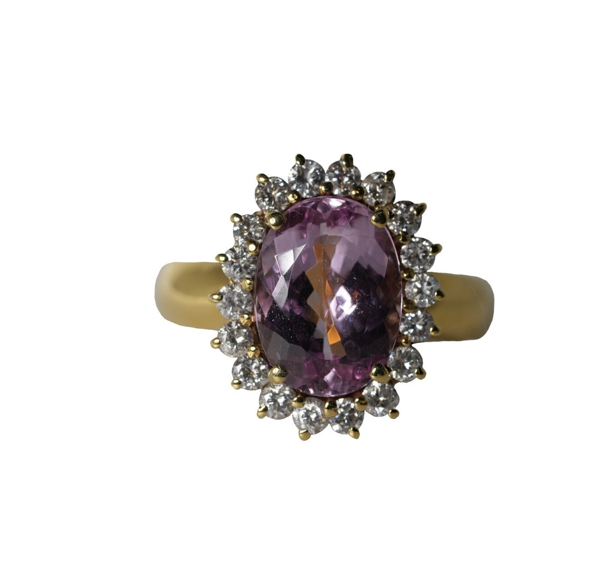 Natürlicher Pinker Imperial Topas 3,51ct. Ring in 750er Gelbgold mit Diamanten0
