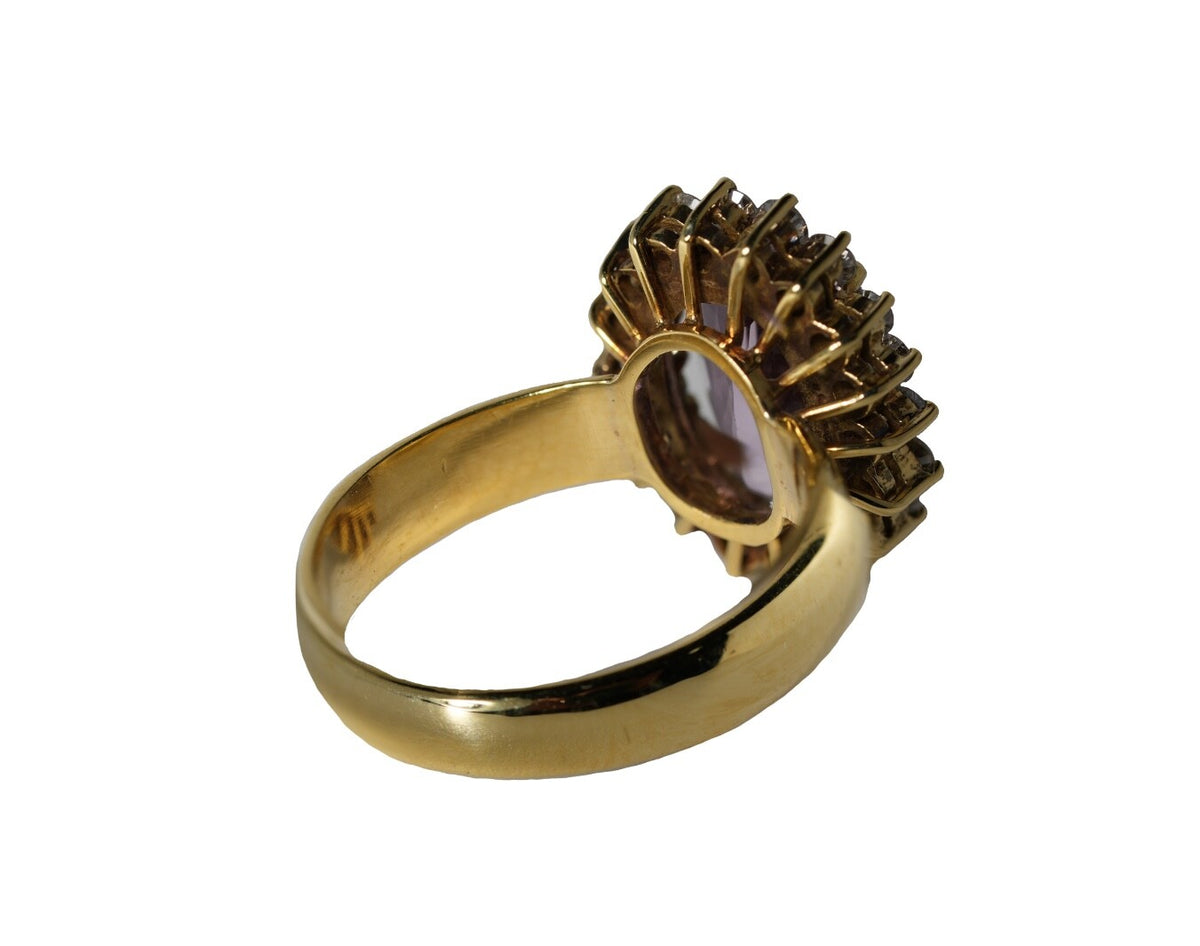 Natürlicher Pinker Imperial Topas 3,51ct. Ring in 750er Gelbgold mit Diamanten2