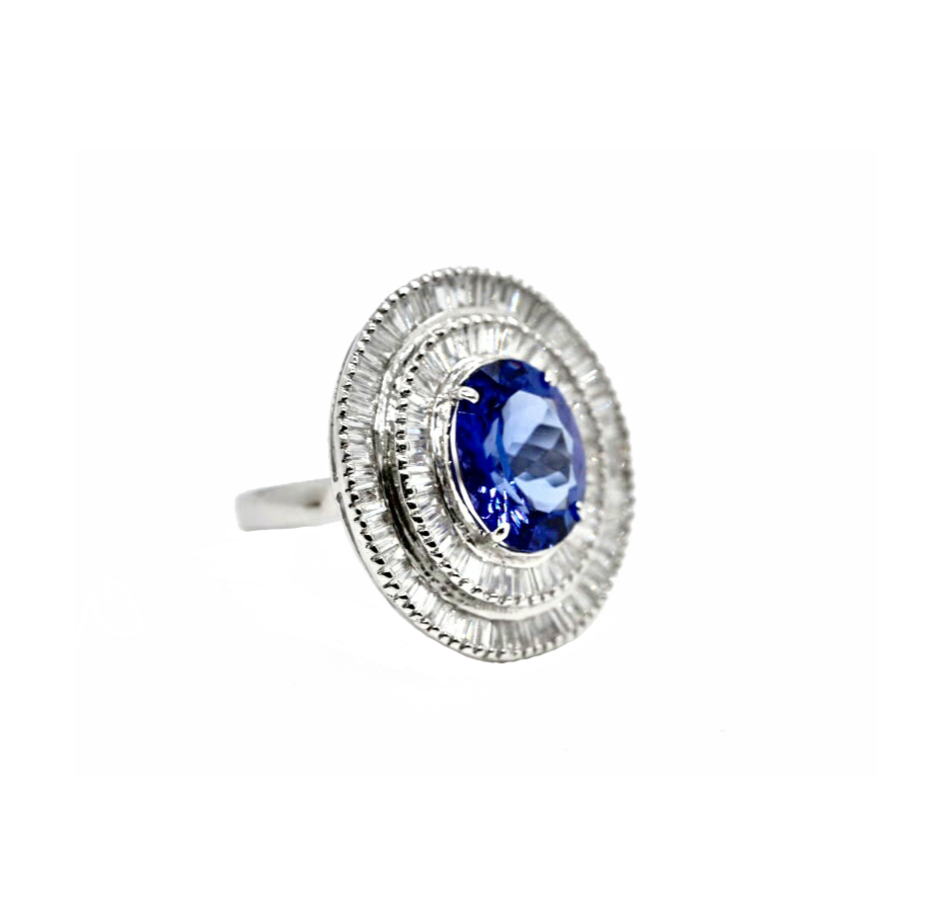Ring mit 1 Tansanit 6,52ct. & 172 Tape-Diamanten 1,72ct. (DSEF Expertise)0