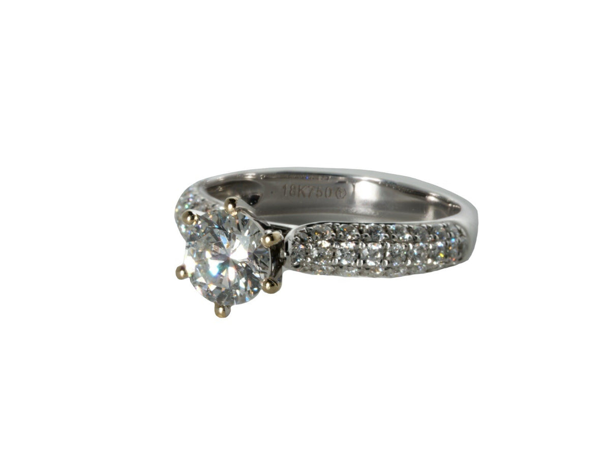 Diamant Solitär 1,00ct Feines weiss F, SI 1 DPL1