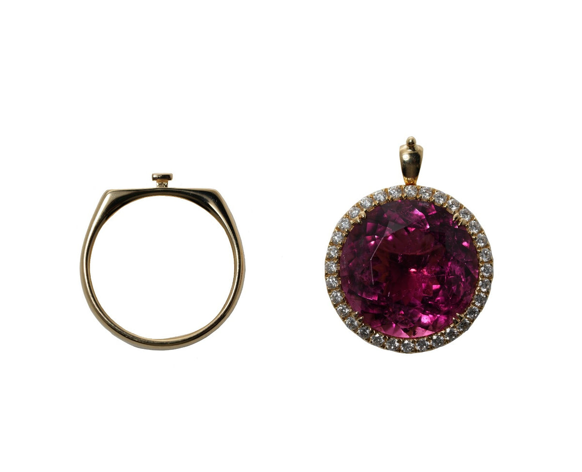 Marco Lino  "Die Lotusblüte"  Rubelith 15,17ct in 750er Gelbgold1