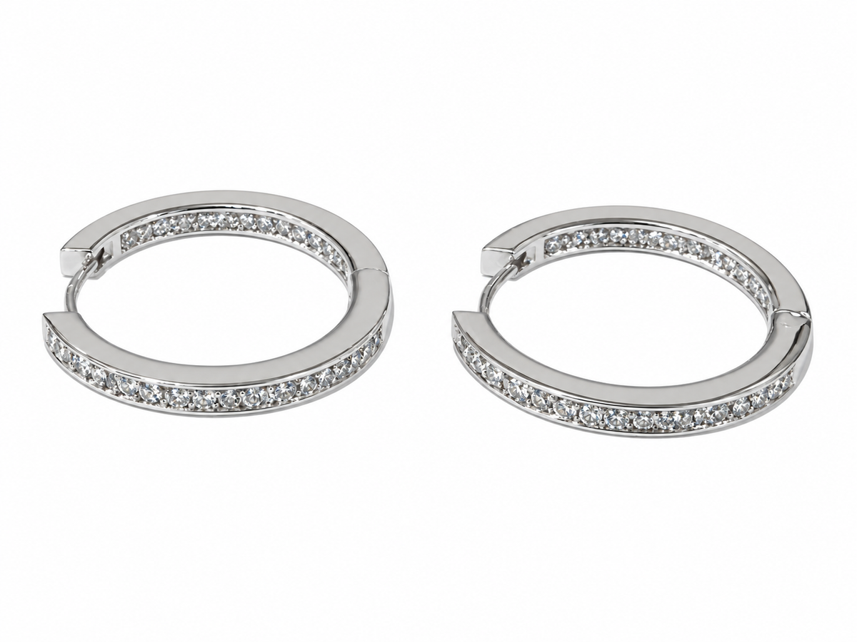 Diamant-Creolen mit Kanalfassung – Ansicht 2