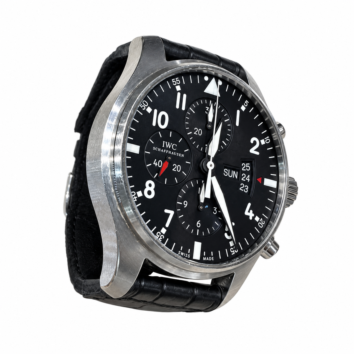 IWC Fliegerchronograph – Schrägansicht