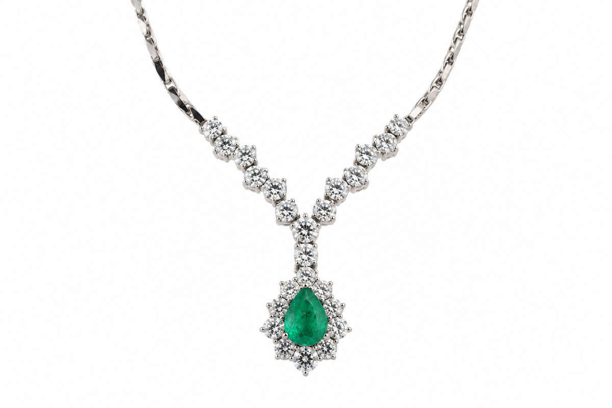 Smaragd-Brillant-Collier
