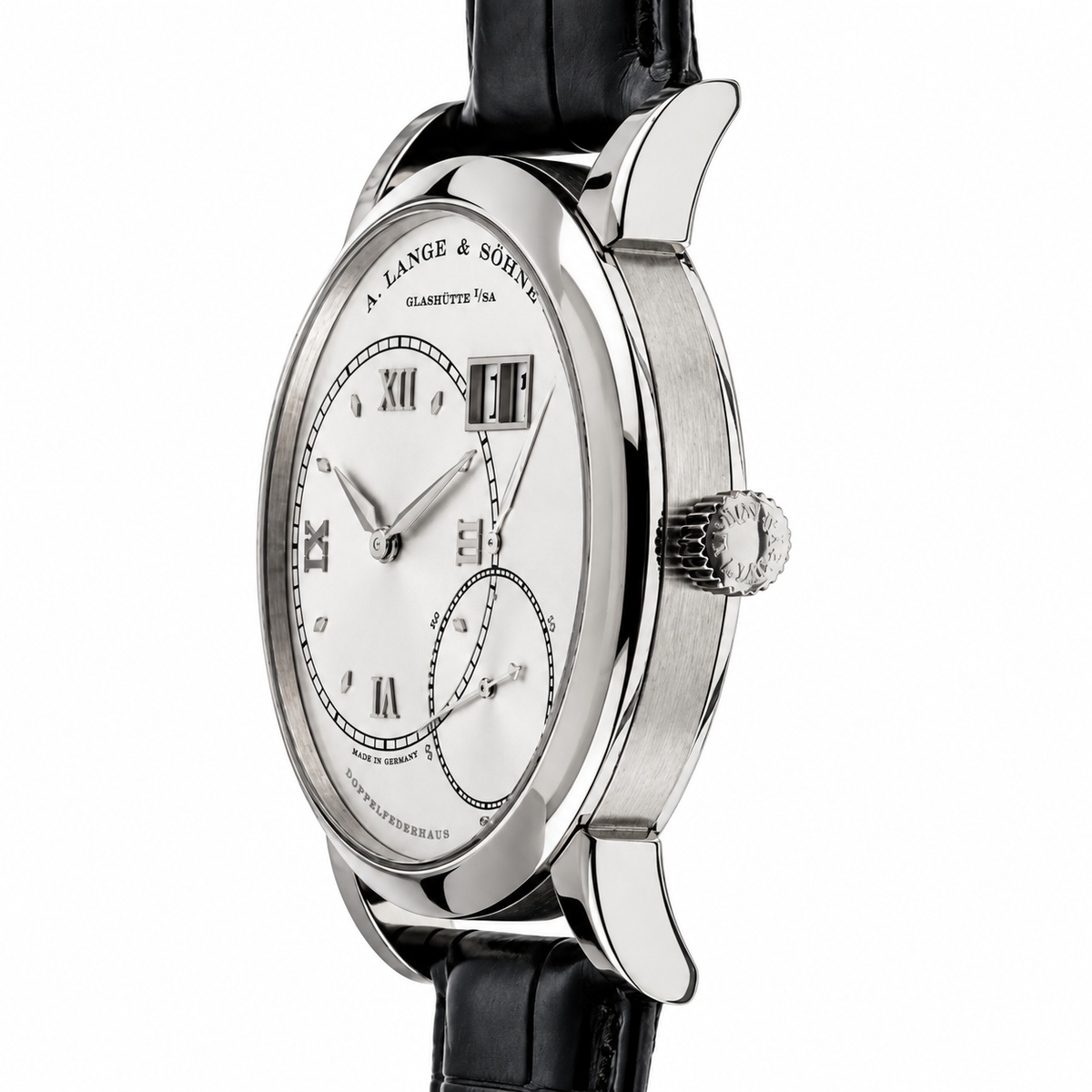 A. Lange & Söhne Lange 1 Platin – Schrägansicht