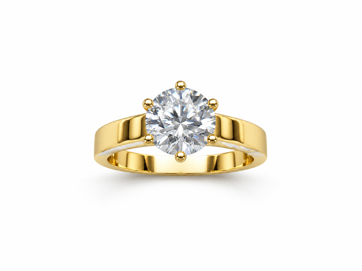 Marco Lino Solitär Ring 1,26 ct G/VS2 in 18 Karat Gelbgold – Vorderansicht