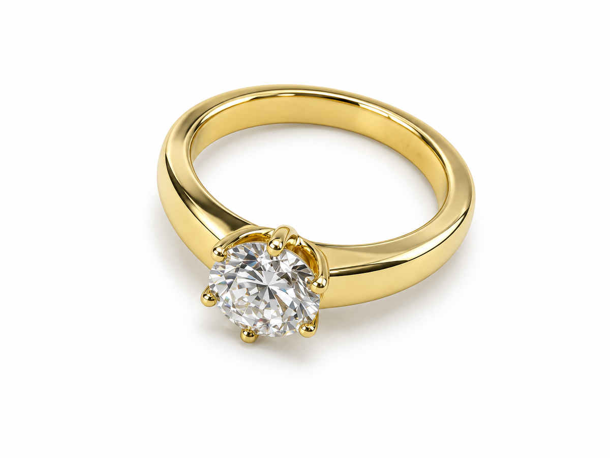 Marco Lino Solitär Ring 1,26 ct G/VS2 in 18 Karat Gelbgold – Perspektive