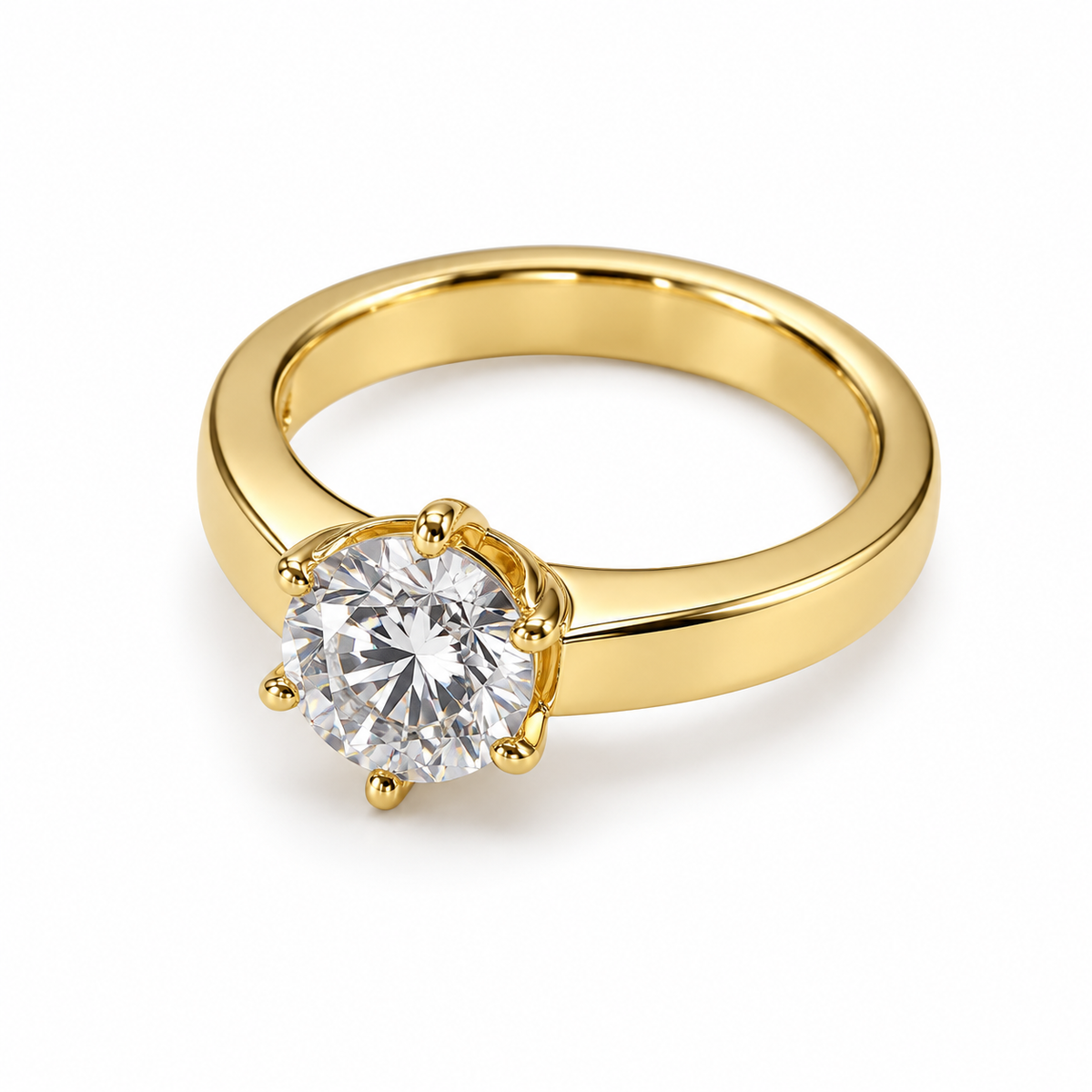 Marco Lino Solitär Ring 1,26 ct G/VS2 in 18 Karat Gelbgold – schräge Ansicht