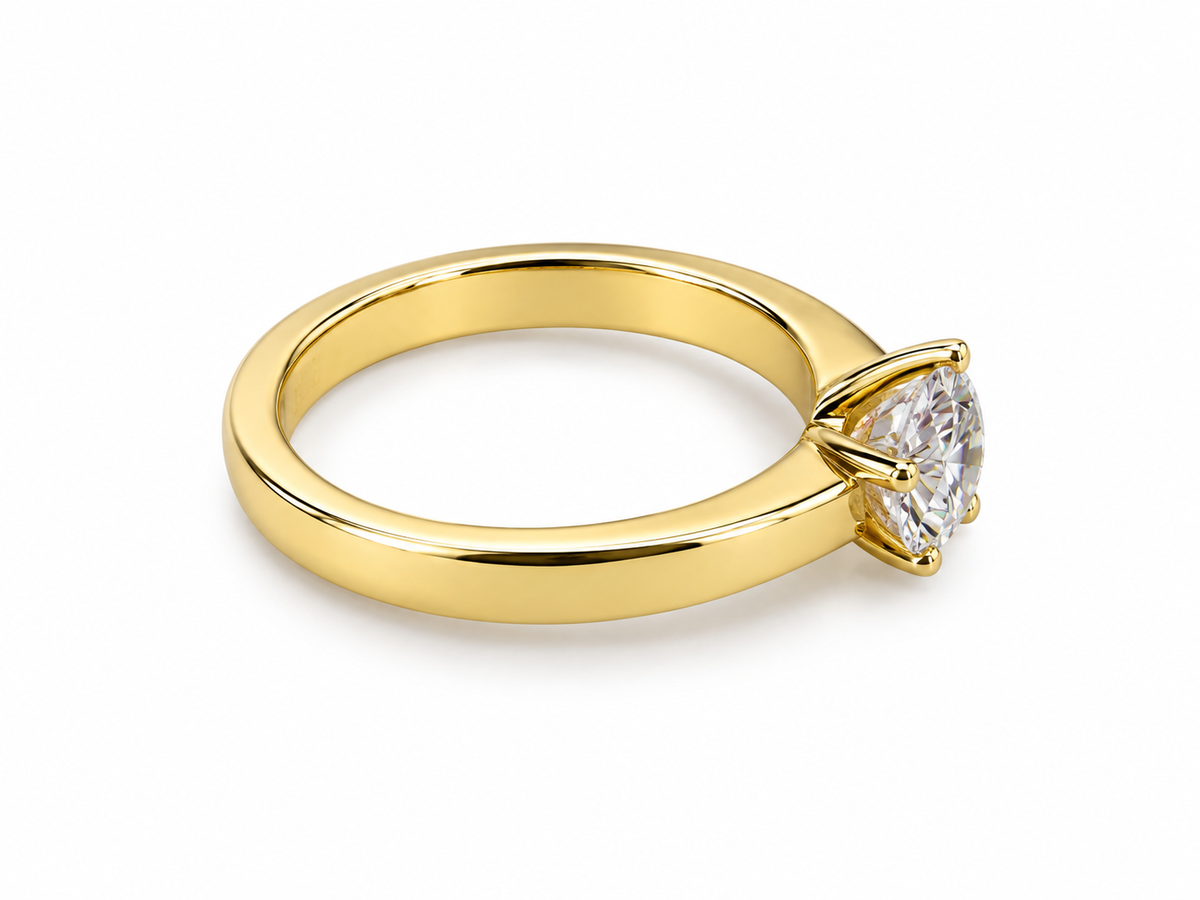Marco Lino Solitär Ring 1,26 ct G/VS2 in 18 Karat Gelbgold – Seitenansicht