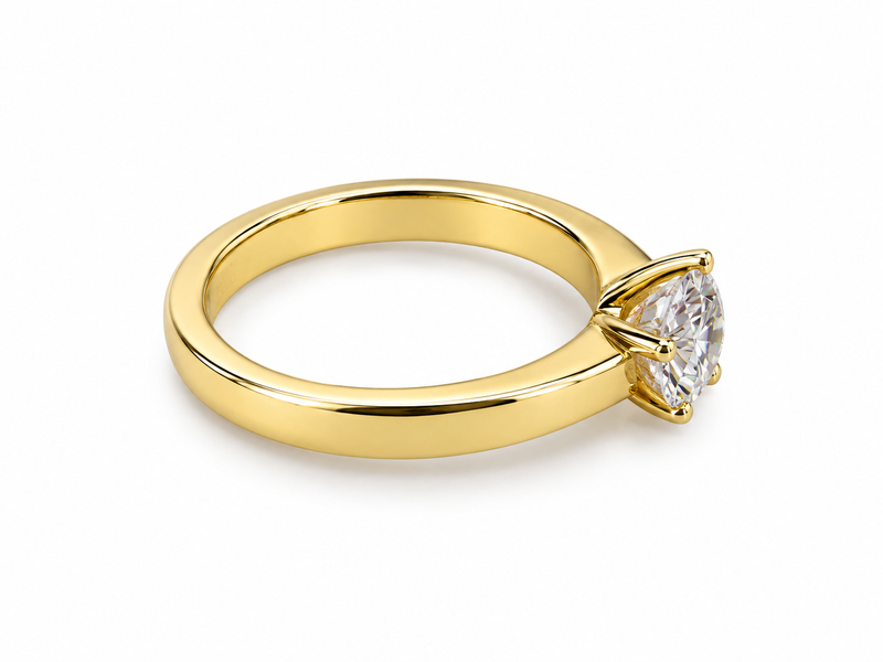 Marco Lino Solitär Ring 1,26 ct G/VS2 in 18 Karat Gelbgold – Seitenansicht