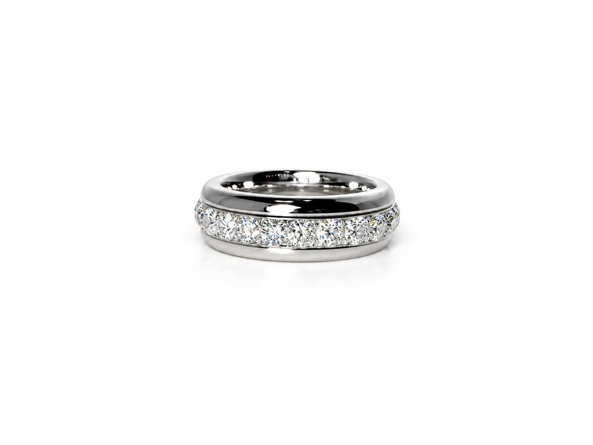 Weißgold-Memoirering · 3,07 ct · F/VS