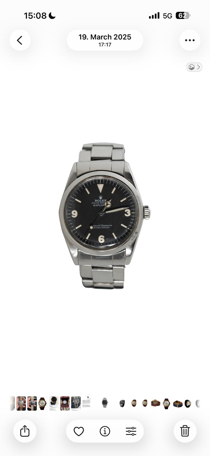 Rolex Explorer Vintage – Frontansicht