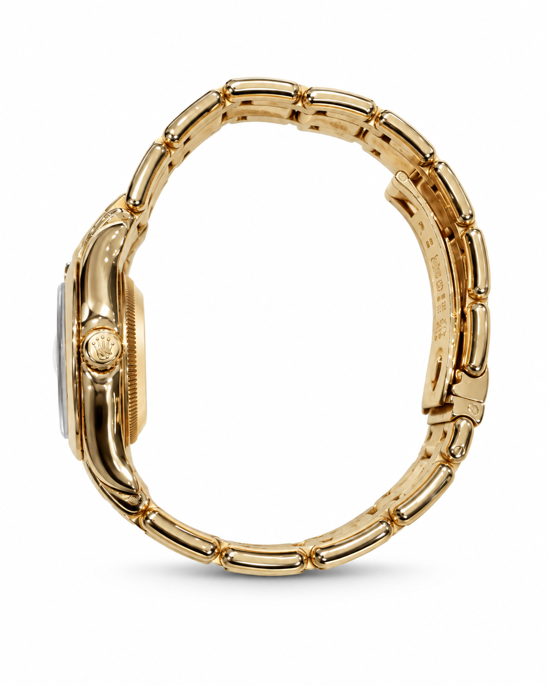 Rolex Pearlmaster von 2002 in 18 Karat Gelbgold – Seitenprofil