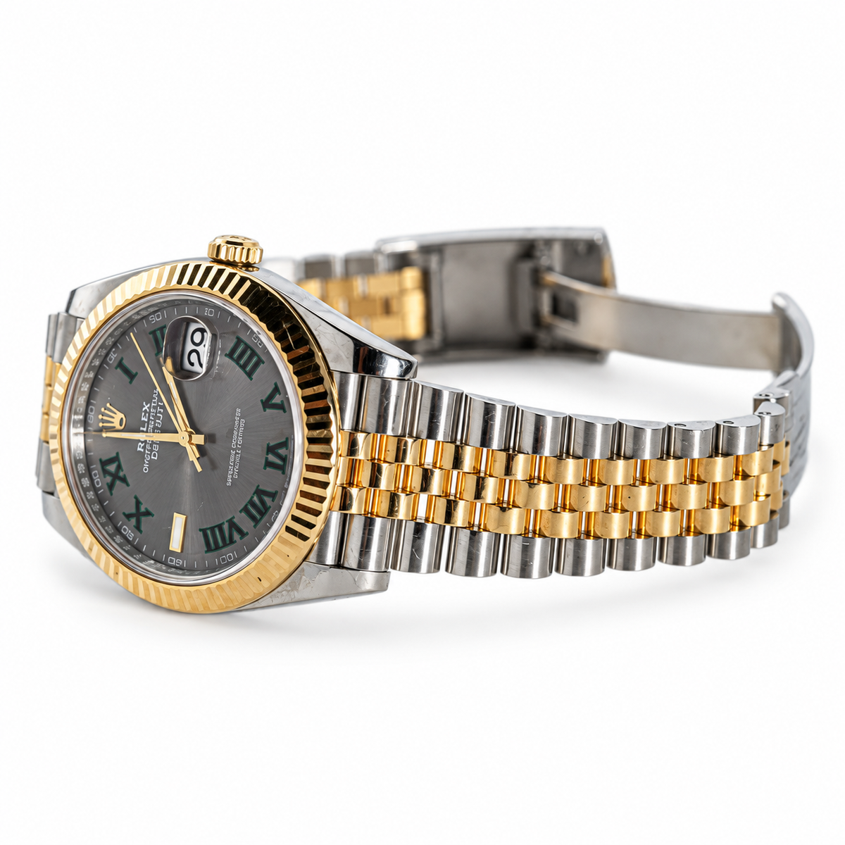 Rolex Datejust Wimbledon – Seitenansicht mit Jubilee-Band