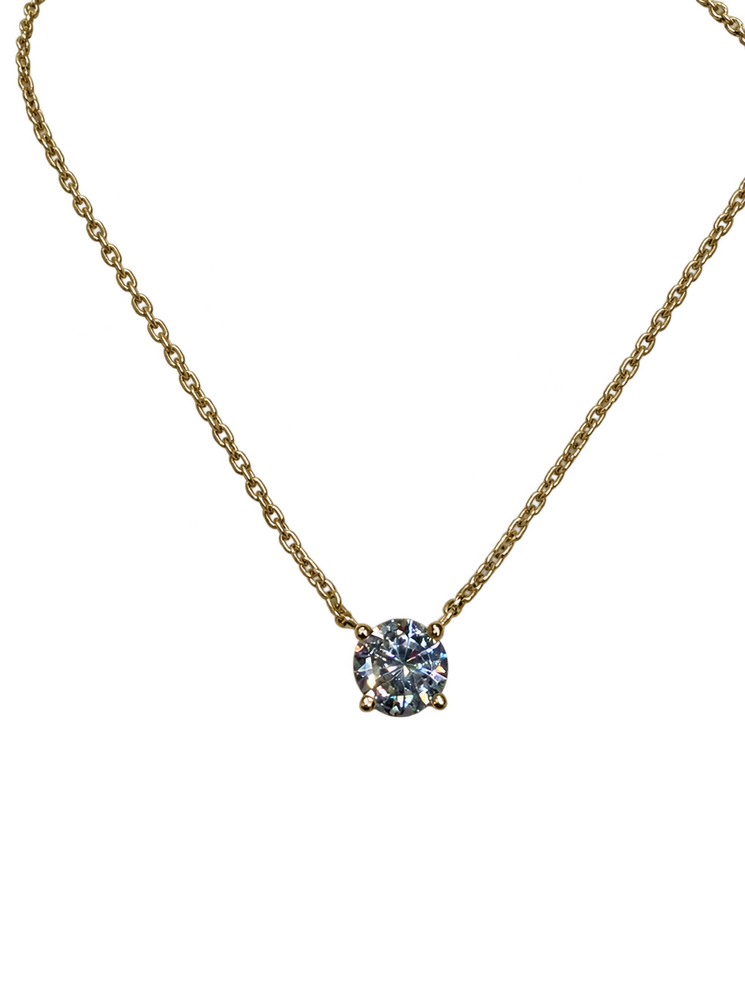 Solitär-Kette in 18 kt Gold mit 0,96 ct Brillant H/VS2