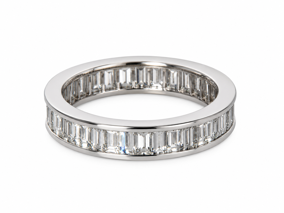 Weißgold-Baguettering · 2,06 ct · glatte Zarge