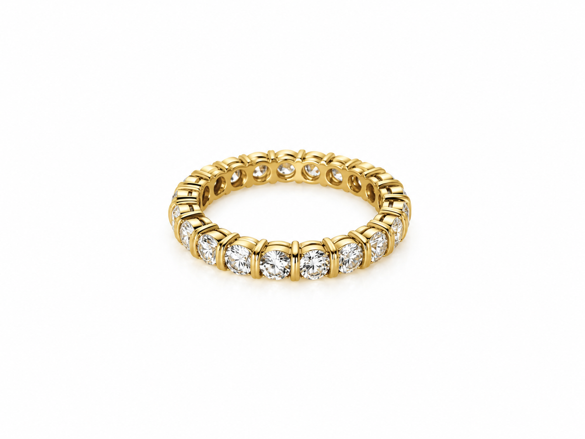 Gelbgold-Memoirering · 3,15 ct · F/VS